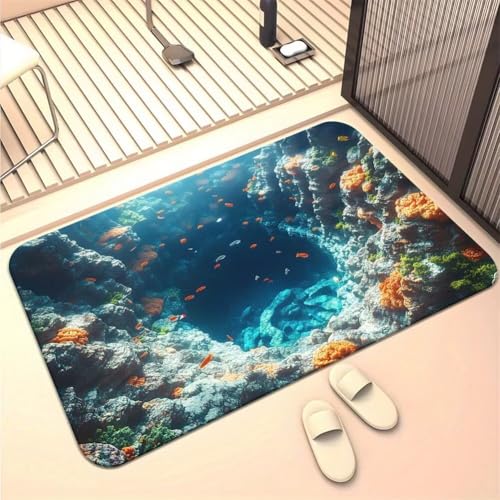 Badematte Rutschfeste Badteppich 160x230cm Waschbar Schnelltrocknende Badezimmerteppich Groß Dünn Teppich Badezimmer Badvorleger, Duschvorleger für Dusche, Badewannen, Küche, Toilette Deko Water 5-298 Badematte Rutschfeste Badteppich 160x230cm Waschbar Schnelltrocknende Badezimmerteppich Groß Dünn Teppich Badezimmer Badvorleger, Duschvorleger für Dusche, Badewannen, Küche, Toilette Deko Water 5-298 von Generisch