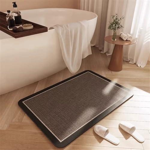 Badematte Rutschfeste Badteppich 70x120cm Waschbar Schnelltrocknende Badezimmerteppich Groß Dünn Teppich Badezimmer Badvorleger, Duschvorleger für Dusche, Badewannen, Küche, Toilette Deko Square 5-148 von Generisch