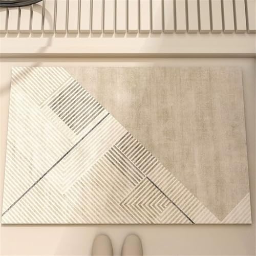 Badematte Rutschfeste Badteppich 80x140cm Waschbar Schnelltrocknende Badezimmerteppich Groß Dünn Teppich Badezimmer Badvorleger, Duschvorleger für Dusche, Badewannen, Küche, Toilette Deko Stone 5-256 von Generisch