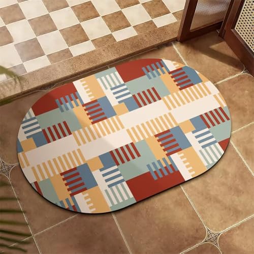 Badematte Rutschfeste Badteppich 90x150cm Waschbar Schnelltrocknende Badezimmerteppich Groß Teppich Badezimmer Badvorleger, Duschvorleger für Dusche, Badewannen, Küche, Toilette Deko Traditional 5-172 von Generisch