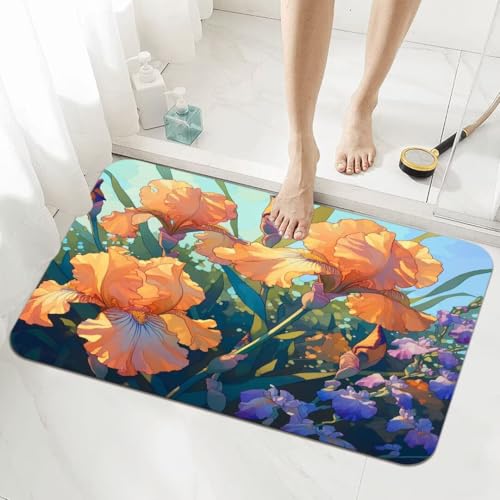Badematte Rutschfester 100x160cm, Super Absorbierende Badezimmerteppich, Schnelltrocknende Badteppich Badvorleger Rutschfest Waschbar Teppiche Badezimmer, Duschvorleger Dünn Fußmatte Oriental 5-737 von Generisch