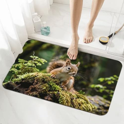 Badematte Rutschfester 140x200cm, Super Absorbierende Badezimmerteppich, Schnelltrocknende Badteppich Badvorleger Rutschfest Waschbar Teppiche Badezimmer, Duschvorleger Extra Dünn Fußmatte Tier 5-3 von Generisch