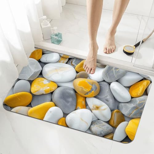 Badematte Rutschfester 160x230cm, Super Absorbierende Badezimmerteppich, Schnelltrocknende Badteppich Badvorleger Rutschfest Waschbar Teppiche Badezimmer, Duschvorleger Dünn Fußmatte Pebble 5-797 Badematte Rutschfester 160x230cm, Super Absorbierende Badezimmerteppich, Schnelltrocknende Badteppich Badvorleger Rutschfest Waschbar Teppiche Badezimmer, Duschvorleger Dünn Fußmatte Pebble 5-797 von Generisch