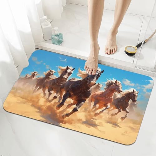Badematte Rutschfester 160x230cm, Super Absorbierende Badezimmerteppich, Schnelltrocknende Badteppich Badvorleger Rutschfest Waschbar Teppiche Badezimmer, Duschvorleger Extra Dünn Fußmatte Horse 5-571 Badematte Rutschfester 160x230cm, Super Absorbierende Badezimmerteppich, Schnelltrocknende Badteppich Badvorleger Rutschfest Waschbar Teppiche Badezimmer, Duschvorleger Extra Dünn Fußmatte Horse 5-571 von Generisch