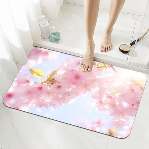 Badematte Rutschfester 160x230cm, Super Absorbierende Badezimmerteppich, Schnelltrocknende Badteppich Badvorleger Rutschfest Waschbar Teppiche Badezimmer, Duschvorleger Extra Dünn Fußmatte Pink 5-841 von Generisch