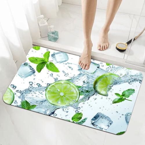 Badematte Rutschfester 60x90cm, Super Absorbierende Badezimmerteppich, Schnelltrocknende Badteppich Badvorleger Rutschfest Waschbar Teppiche Badezimmer, Duschvorleger Extra Dünn Fußmatte Spring 5-1023 von Generisch