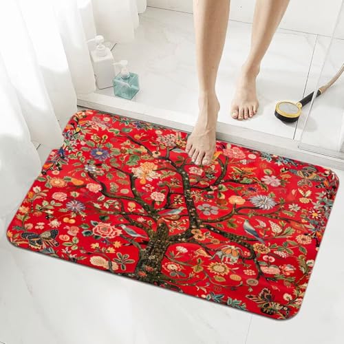 Badematte Rutschfester 70x140cm, Super Absorbierende Badezimmerteppich, Schnelltrocknende Badteppich Badvorleger Rutschfest Waschbar Teppiche Badezimmer, Duschvorleger Extra Dünn Fußmatte Red 5-911 Badematte Rutschfester 70x140cm, Super Absorbierende Badezimmerteppich, Schnelltrocknende Badteppich Badvorleger Rutschfest Waschbar Teppiche Badezimmer, Duschvorleger Extra Dünn Fußmatte Red 5-911 von Generisch