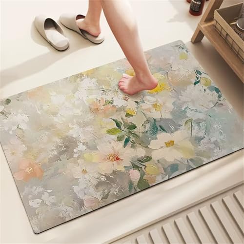 Badematte rutschfeste Badteppich 120x170cm Waschbar Schnelltrocknende Badezimmerteppich Groß Teppich Badezimmer Badvorleger, Duschvorleger für Dusche, Badewannen, Küche, Toilette Deko Spring 5-133 Badematte rutschfeste Badteppich 120x170cm Waschbar Schnelltrocknende Badezimmerteppich Groß Teppich Badezimmer Badvorleger, Duschvorleger für Dusche, Badewannen, Küche, Toilette Deko Spring 5-133 von Generisch