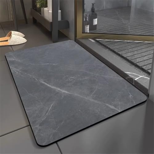 Badematte rutschfeste Badteppich 90x150cm Waschbar Schnelltrocknende Badezimmerteppich Groß Teppich Badezimmer Badvorleger, Duschvorleger für Dusche, Badewannen, Küche, Toilette Deko Textural 5-202 von Generisch