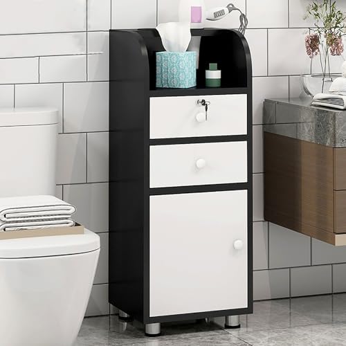 Badezimmer-Aufbewahrungsschrank, kleiner Bauernhaus-Eckschrank, für kleine Räume, mit Tür und Regalen, schmaler Toilettenpapierhalter, Badezimmer-Organizer Badezimmer-Aufbewahrungsschrank, kleiner Bauernhaus-Eckschrank, für kleine Räume, mit Tür und Regalen, schmaler Toilettenpapierhalter, Badezimmer-Organizer von Generisch