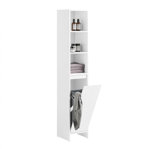 Badezimmer Aufbewahrungsschrank mit Wäschekorb Platzsparender Schrank für Badezimmer Stilvolles Design Badezimmer Aufbewahrungsschrank von Generisch