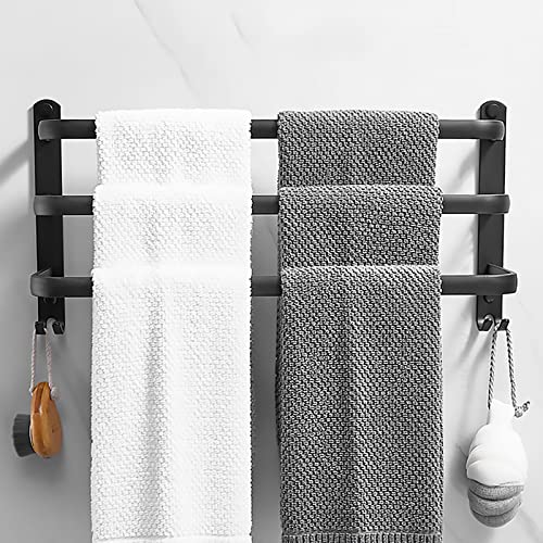 Badezimmer Handtuchhalter Selbstklebend Handtuchstange Ohne Bohren mit 2 Kleine Haken Aluminium Wandmontierter Handtuchhalter für Badezimmer Schlafzimmer Küche von Generisch
