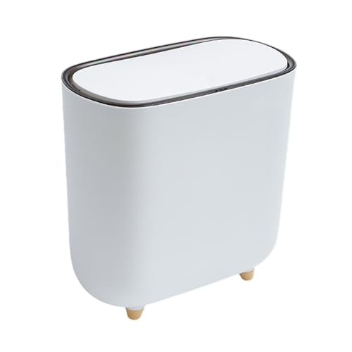 Badezimmer Mülleimer Eckig, Hygieneeimer, Schmaler Mülleimer Mit Pop-Up-Deckel, Eimer Mit Deckel 10l für Badezimmer, Küche, Büro, Schlafzimmer (1 Stück) von Generisch