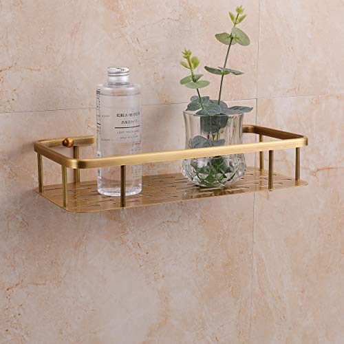 Badezimmer-Regal, rechteckig, Dusch-Organizer, Wandmontage, Shampoo-Halter aus antikem Messing für einfache Lagerung und Organisation Badezimmer-Regal, rechteckig, Dusch-Organizer, Wandmontage, Shampoo-Halter aus antikem Messing für einfache Lagerung und Organisation von Generisch