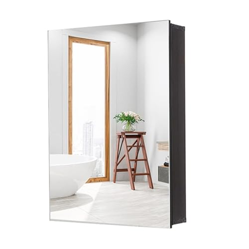 Badezimmer-Spiegelschrank, Wandmontage, Hochglanz, multifunktional, Aufbewahrung mit Spiegel und Regal, ideal für Badezimmer-Organisation Badezimmer-Spiegelschrank, Wandmontage, Hochglanz, multifunktional, Aufbewahrung mit Spiegel und Regal, ideal für Badezimmer-Organisation von Generisch