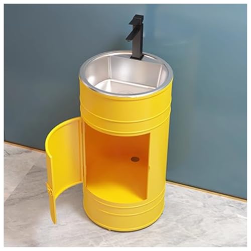 Badezimmer Standwaschbecken, freistehender Waschtischunterschrank mit Stauraum, modernes einteiliges Waschbecken, Iron Art Industrial Design Badezimmer Standwaschbecken, freistehender Waschtischunterschrank mit Stauraum, modernes einteiliges Waschbecken, Iron Art Industrial Design von Generisch