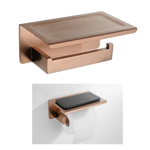 Badezimmer-Zubehör-Set aus gebürstetem Roségold, quadratischer Toilettenpapierhalter, Handtuchhalter, Bademantelhaken und extra Handtuchstange für elegante Heimdekoration von Generisch