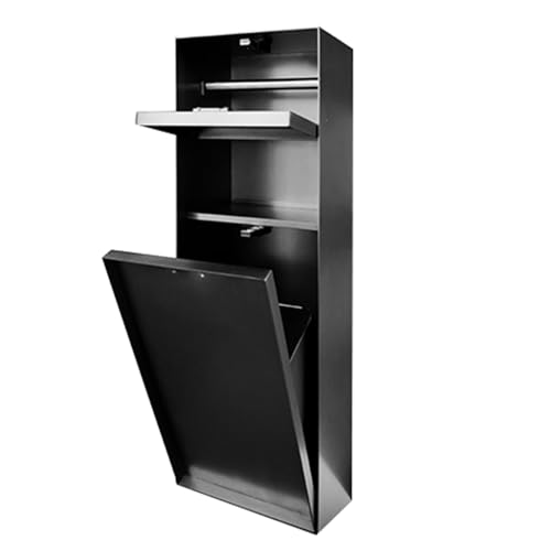 Badezimmer aus Edelstahl, versteckter Toilettenpapierhalter und Aufbewahrungsschrank mit Bürstenhalter, ideal für Duschräume und öffentliche Räume, schlankes schwarzes Finish Badezimmer aus Edelstahl, versteckter Toilettenpapierhalter und Aufbewahrungsschrank mit Bürstenhalter, ideal für Duschräume und öffentliche Räume, schlankes schwarzes Finish von Generisch