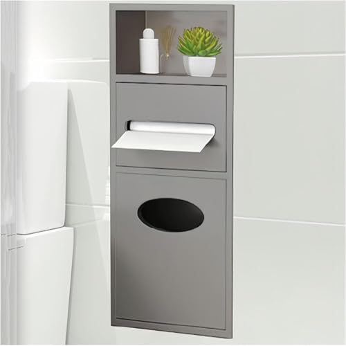 Badezimmer aus Edelstahl mit abnehmbarer Tür, versenktem Toilettenpapierhalter und Müllaufbewahrung, wasserdichter Wand-Organizer für platzsparende Aufbewahrung Badezimmer aus Edelstahl mit abnehmbarer Tür, versenktem Toilettenpapierhalter und Müllaufbewahrung, wasserdichter Wand-Organizer für platzsparende Aufbewahrung von Generisch
