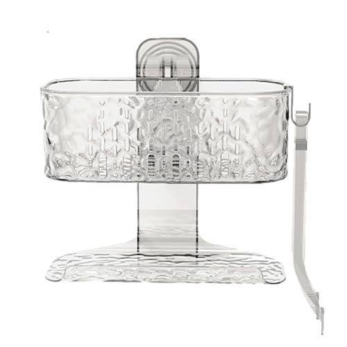 Badezimmer- mit Saugnapf, doppellagiger Organizer, 21,3 x 10,4 x 20,4 cm, Kosmetik-Aufbewahrungsregal, Saugnapfablage, Duschwandhalterung, für Küchentheke, ohne Bohrer, belüftet von Generisch
