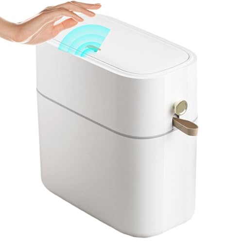 Badezimmermülleimer Mit Deckel | Berührungsloser Badezimmer Mülleimer - 8L Geruchshemmend Für Enge Räume Unter Schränken Schreibtisch Wohnheim Toilette Waschraum Badezimmermülleimer Mit Deckel | Berührungsloser Badezimmer Mülleimer - 8L Geruchshemmend Für Enge Räume Unter Schränken Schreibtisch Wohnheim Toilette Waschraum von Generisch