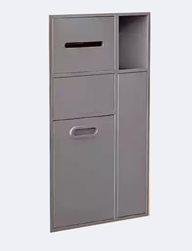 Badezimmernische aus Edelstahl | Versteckter Toilettenpapierhalter und integrierter Mülleimer | Wasserdichtes Wandregal for Dusche, Toilette und Waschtisch(Grey) von Generisch