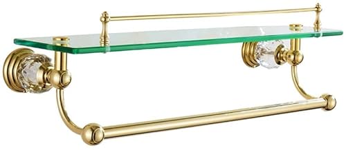 Badezimmerregal aus gehärtetem Glas mit Handtuchstange, Wandaufbewahrung für organisierte Räume, hält 9 kg Badezimmerregal aus gehärtetem Glas mit Handtuchstange, Wandaufbewahrung für organisierte Räume, hält 9 kg von Generisch