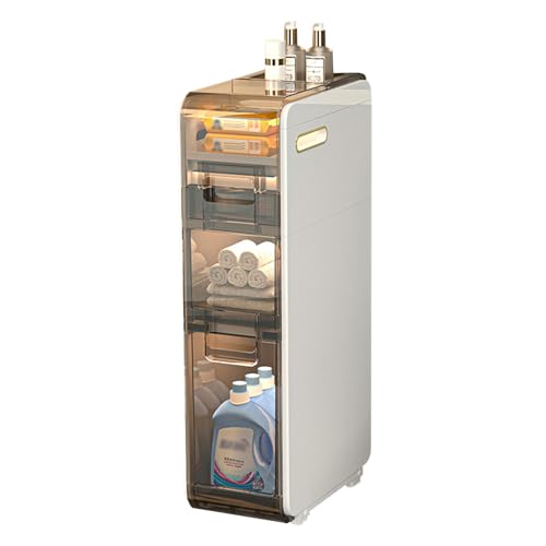 Badezimmerschrank, schmaler Eckbodenschrank mit Schubladen und Taschentuchbox, platzsparender Toilettenpapierhalter für kleine Räume von Generisch