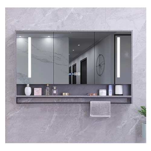 Badezimmerschrank mit Spiegelleuchten & Antibeschlag-Wandschrank (70 x 75 cm) Moderne Aufbewahrungslösung für kleine Räume Stilvolles Design & funktionale Beleuchtung von Generisch