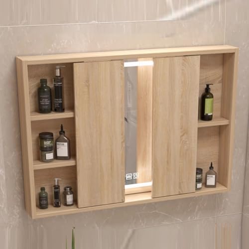Badezimmerspiegel mit Beleuchtung und Aufbewahrung, Spiegel, Medikamentenschrank, Wandmontage, Schiebetür-Einbau- oder Oberflächenmontage, intelligenter Medizinschrankspiegel mit LED-Leuchten Badezimmerspiegel mit Beleuchtung und Aufbewahrung, Spiegel, Medikamentenschrank, Wandmontage, Schiebetür-Einbau- oder Oberflächenmontage, intelligenter Medizinschrankspiegel mit LED-Leuchten von Generisch