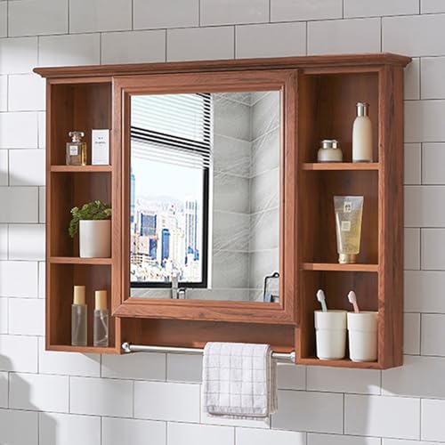 Badezimmerspiegel mit Stauraum – Wandmontierter moderner Medizinschrank mit Regalen für einfache Organisation im Badezimmer, Waschküche oder Küche von Generisch