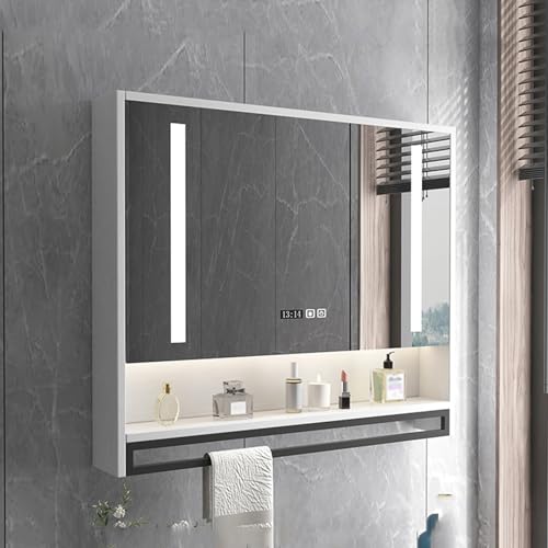 Badezimmerspiegelschrank im Bauernhaus-Stil, mit Stauraum, Waschtisch, Medizinschrank mit Spiegel, für Badezimmer und Wohnzimmer, 70 cm, Weiß Badezimmerspiegelschrank im Bauernhaus-Stil, mit Stauraum, Waschtisch, Medizinschrank mit Spiegel, für Badezimmer und Wohnzimmer, 70 cm, Weiß von Generisch