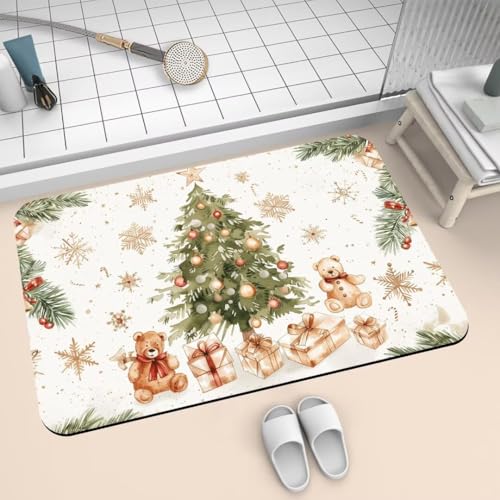 Badezimmerteppich 120x170cm Badematte Rutschfeste Tree Super Absorbierende Badteppich Waschbar Badvorleger Dünn Schnelltrocknende Duschvorleger für Eingangsteppich, Badezimmer, Badewanne, Dusche 2-360 von Generisch
