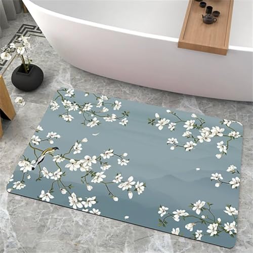 Badezimmerteppich 120x170cm Schnelltrocknende Badteppich Badematte Stein Rutschfest Waschbar, Super Absorbierender Badvorleger, Teppiche Duschvorleger für Dusche, Badezimmer, WC Deko Spring 5-131 Badezimmerteppich 120x170cm Schnelltrocknende Badteppich Badematte Stein Rutschfest Waschbar, Super Absorbierender Badvorleger, Teppiche Duschvorleger für Dusche, Badezimmer, WC Deko Spring 5-131 von Generisch