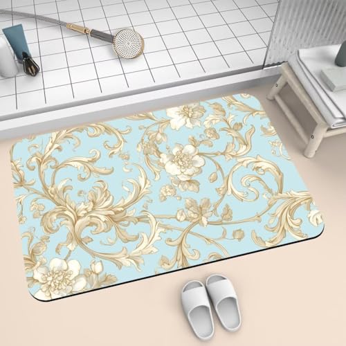 Badezimmerteppich 140x200cm Badematte Rutschfeste Beauty Super Absorbierende Badteppich Waschbar Badvorleger Dünn Schnelltrocknende Duschvorleger für Eingangsteppich Badezimmer Badewanne Dusche 2-798 von Generisch