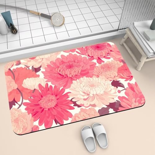 Badezimmerteppich 160x230cm Badematte Rutschfeste Pink Super Absorbierende Badteppich Waschbar Badvorleger Dünn Schnelltrocknende Duschvorleger für Eingangsteppich, Badezimmer, Badewanne, Dusche 2-141 von Generisch