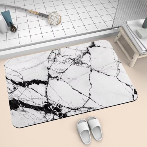 Badezimmerteppich 160x230cm Badematte Rutschfeste White Super Absorbierende Badteppich Waschbar Badvorleger Dünn Schnelltrocknende Duschvorleger für Eingangsteppich Badezimmer Badewanne Dusche 2-429 von Generisch