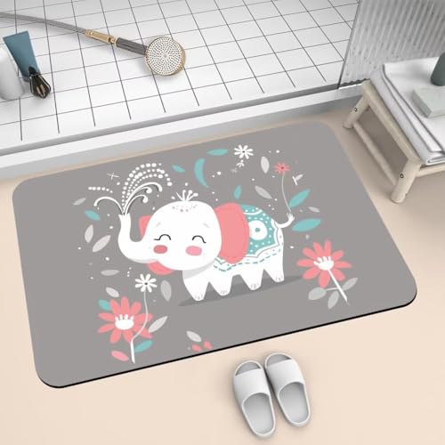 Badezimmerteppich 50x80cm Badematte Rutschfeste Elephant Super Absorbierende Badteppich Waschbar Badvorleger Dünn Schnelltrocknende Duschvorleger für Eingangsteppich Badezimmer Badewanne Dusche 2-654 Badezimmerteppich 50x80cm Badematte Rutschfeste Elephant Super Absorbierende Badteppich Waschbar Badvorleger Dünn Schnelltrocknende Duschvorleger für Eingangsteppich Badezimmer Badewanne Dusche 2-654 von Generisch