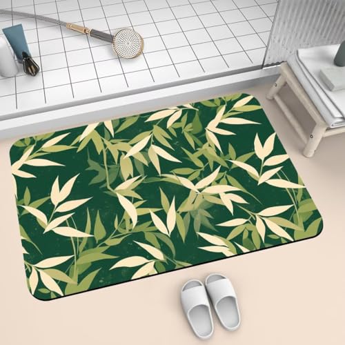 Badezimmerteppich 70x120cm Badematte Rutschfeste Bamboo Super Absorbierende Badteppich Waschbar Badvorleger Dünn Schnelltrocknende Duschvorleger für Eingangsteppich Badezimmer Badewanne Dusche 2-774 von Generisch