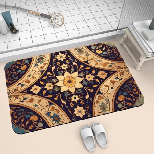 Badezimmerteppich 80x140cm Badematte Rutschfeste Beauty Super Absorbierende Badteppich Waschbar Badvorleger Dünn Schnelltrocknende Duschvorleger für Eingangsteppich Badezimmer Badewanne Dusche 2-744 von Generisch