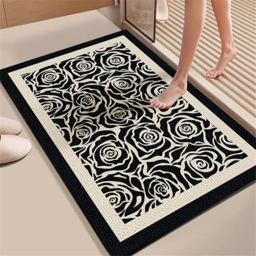 Badezimmerteppich 80x140cm Schnelltrocknende Badteppich Badematte Stein Rutschfest Waschbar, Super Absorbierender Badvorleger, Teppiche Duschvorleger für Dusche, Badezimmer, WC Deko Vintage 5-146 Badezimmerteppich 80x140cm Schnelltrocknende Badteppich Badematte Stein Rutschfest Waschbar, Super Absorbierender Badvorleger, Teppiche Duschvorleger für Dusche, Badezimmer, WC Deko Vintage 5-146 von Generisch