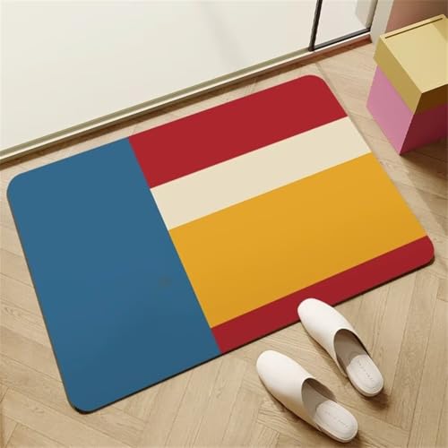 Badezimmerteppich 80x140cm Schnelltrocknende Badteppich Badematte Stein Rutschfest Waschbar, Super Absorbierender Badvorleger, Teppiche Duschvorleger für Dusche Badezimmer Badewannen WC Deko Gelb 5-20 von Generisch