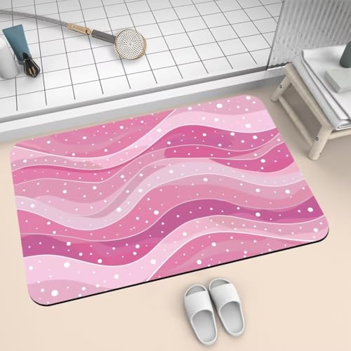 Badezimmerteppich 90x150cm Badematte Rutschfeste Pink Super Absorbierende Badteppich Waschbar Badvorleger Dünn Schnelltrocknende Duschvorleger für Eingangsteppich, Badezimmer, Badewanne, Dusche 2-435 Badezimmerteppich 90x150cm Badematte Rutschfeste Pink Super Absorbierende Badteppich Waschbar Badvorleger Dünn Schnelltrocknende Duschvorleger für Eingangsteppich, Badezimmer, Badewanne, Dusche 2-435 von Generisch