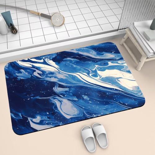 Badezimmerteppich Badteppich 40x60cm Badematte Badvorleger Rutschfester Waschbar Badezimmer Teppiche, Badematten Super Absorbierender Bath Mat, Dünn Teppich klein Schnelltrocknend Abstract 2-626 von Generisch