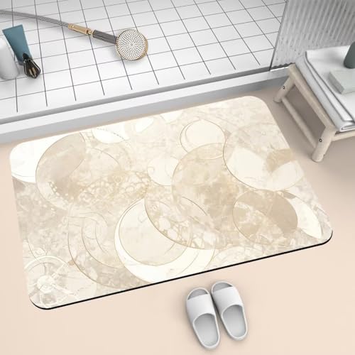 Badezimmerteppich Badteppich 60x90cm Badematte Badvorleger Rutschfester Waschbar Badezimmer Teppiche, Badematten Super Absorbierender Bath Mat, Dünn Teppich klein Schnelltrocknend Classic 2-716 von Generisch
