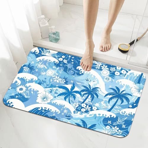 Badezimmerteppich Groß Schnelltrocknend Badteppich 100x160cm Rutschfester Badematte Colourful Absorbierender Duschvorleger Waschbar Badvorleger Bath Bathroom Mat Fußmatten Toilette Badewanne 5-284 von Generisch