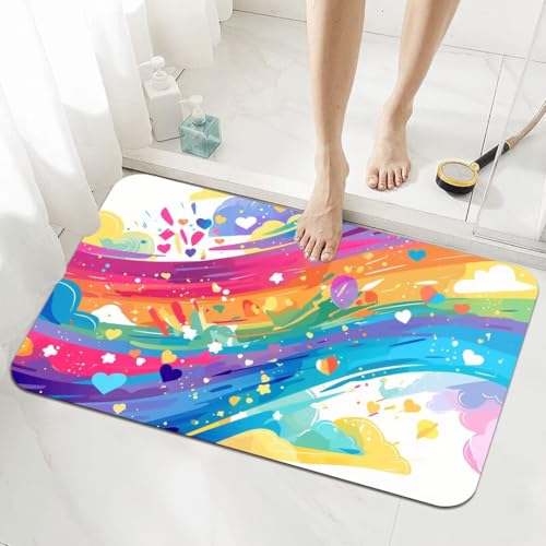 Badezimmerteppich Groß Schnelltrocknend Badteppich 140x200cm Rutschfester Badematte Colorful Absorbierender Duschvorleger Waschbar Badvorleger Dünn Bath Bathroom Mat Fußmatten Toilette Badewanne 5-260 Badezimmerteppich Groß Schnelltrocknend Badteppich 140x200cm Rutschfester Badematte Colorful Absorbierender Duschvorleger Waschbar Badvorleger Dünn Bath Bathroom Mat Fußmatten Toilette Badewanne 5-260 von Generisch