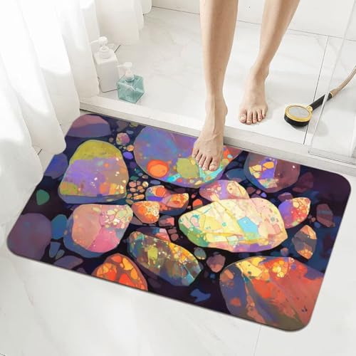 Badezimmerteppich Groß Schnelltrocknend Badteppich 140x200cm Rutschfester Badematte Colours Absorbierender Duschvorleger Waschbar Badvorleger Dünn Bath Bathroom Mat Fußmatten Toilette Badewanne 5-294 von Generisch