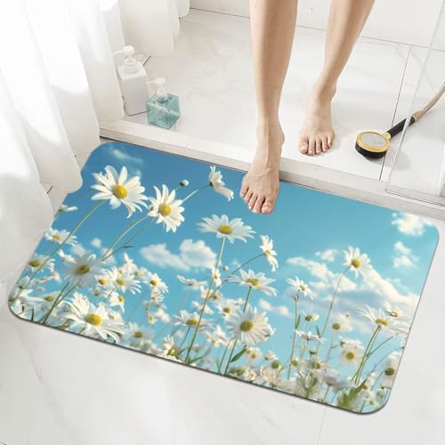 Badezimmerteppich Groß Schnelltrocknend Badteppich 140x200cm Rutschfester Badematte Daisy Absorbierender Duschvorleger Waschbar Badvorleger Dünn Bath Bathroom Mat Fußmatten Toilette Badewanne 5-340 Badezimmerteppich Groß Schnelltrocknend Badteppich 140x200cm Rutschfester Badematte Daisy Absorbierender Duschvorleger Waschbar Badvorleger Dünn Bath Bathroom Mat Fußmatten Toilette Badewanne 5-340 von Generisch