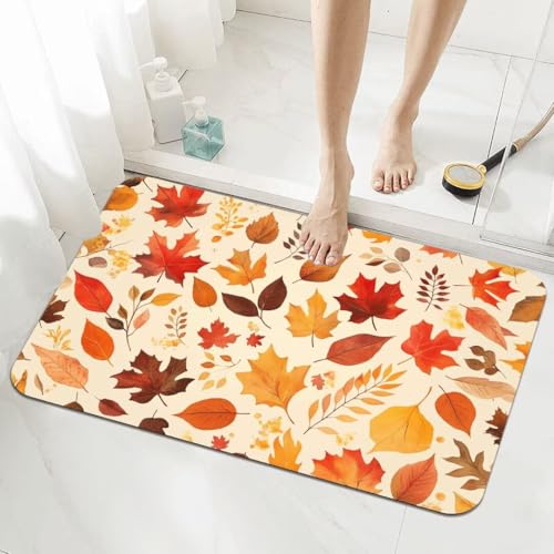 Badezimmerteppich Groß Schnelltrocknend Badteppich 140x200cm Rutschfester Badematte Herbst Absorbierender Duschvorleger Waschbar Badvorleger Dünn Bath Bathroom Mat Fußmatten Toilette Badewanne 5-48 Badezimmerteppich Groß Schnelltrocknend Badteppich 140x200cm Rutschfester Badematte Herbst Absorbierender Duschvorleger Waschbar Badvorleger Dünn Bath Bathroom Mat Fußmatten Toilette Badewanne 5-48 von Generisch